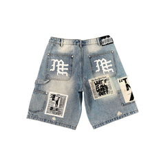Mixed Emotions Blue “AI” Denim Shorts