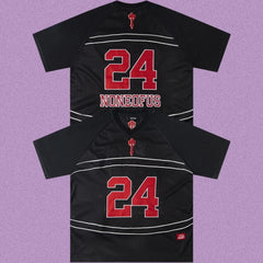 Trapstar "NONEOFUS" Raglan Football Jersey - Black/Red